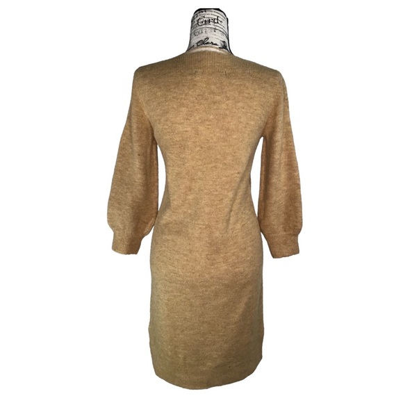 Vera Moda Balloon Sleeve Knit Sweater Dress  in Wheat Size Small (Fits like a M) - Picture 10 of 16